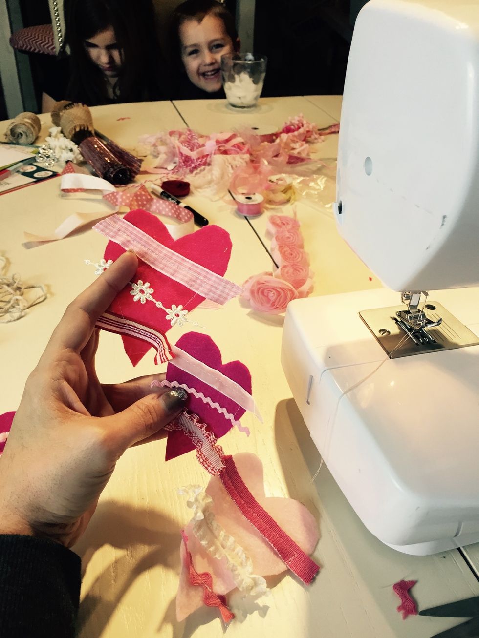 Now repeat for each heart! Awe the little helpers in the background :)