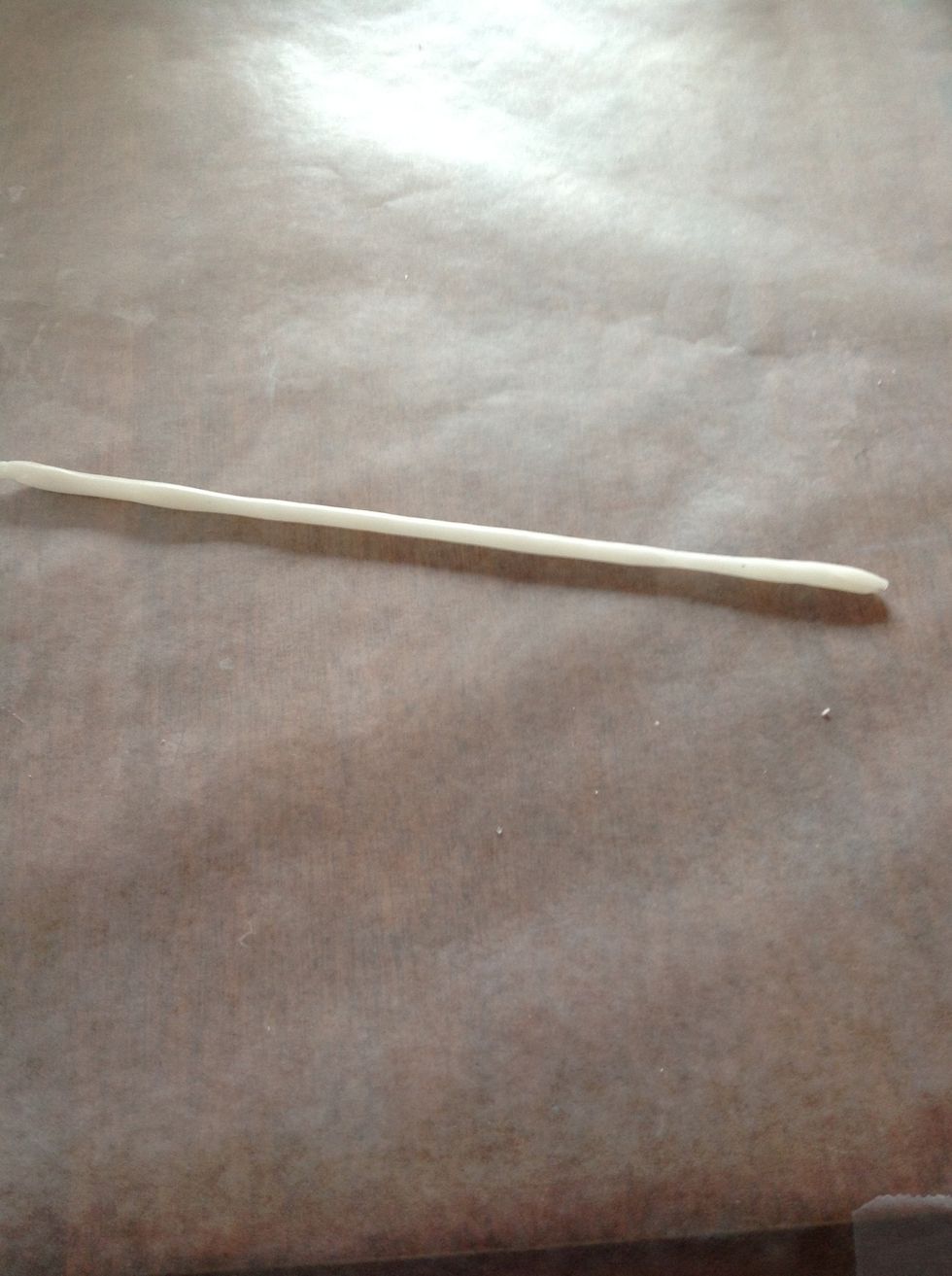 Now roll some transparent into a long snake shape