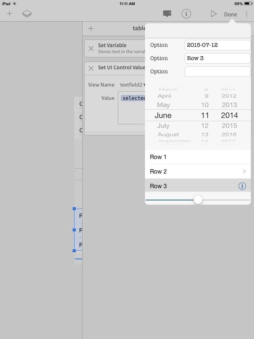 Now run it. Only the selected item will show up in the text field.