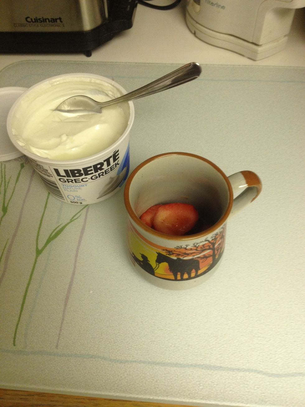 Now scoop a bunch of delicious greek yogurt.