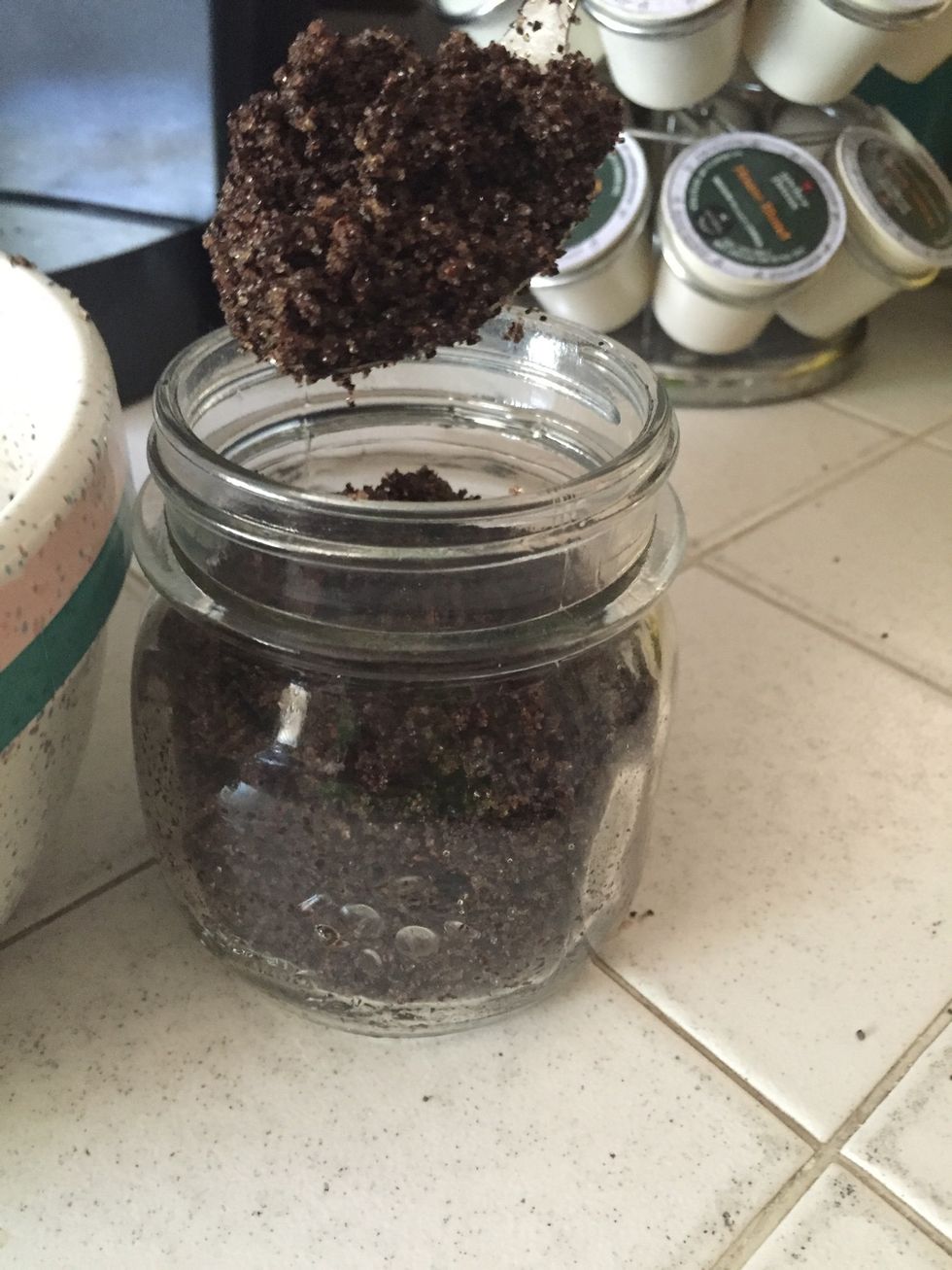 Now scoop the mixture into your air tight containers