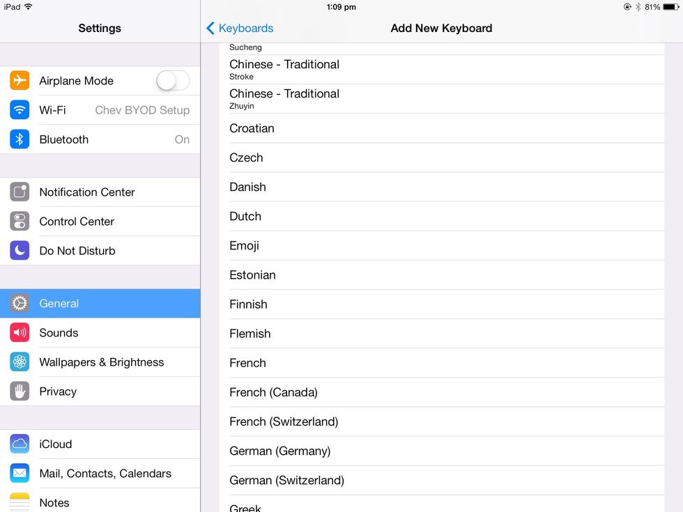 Now scroll down to Emoji and press it.