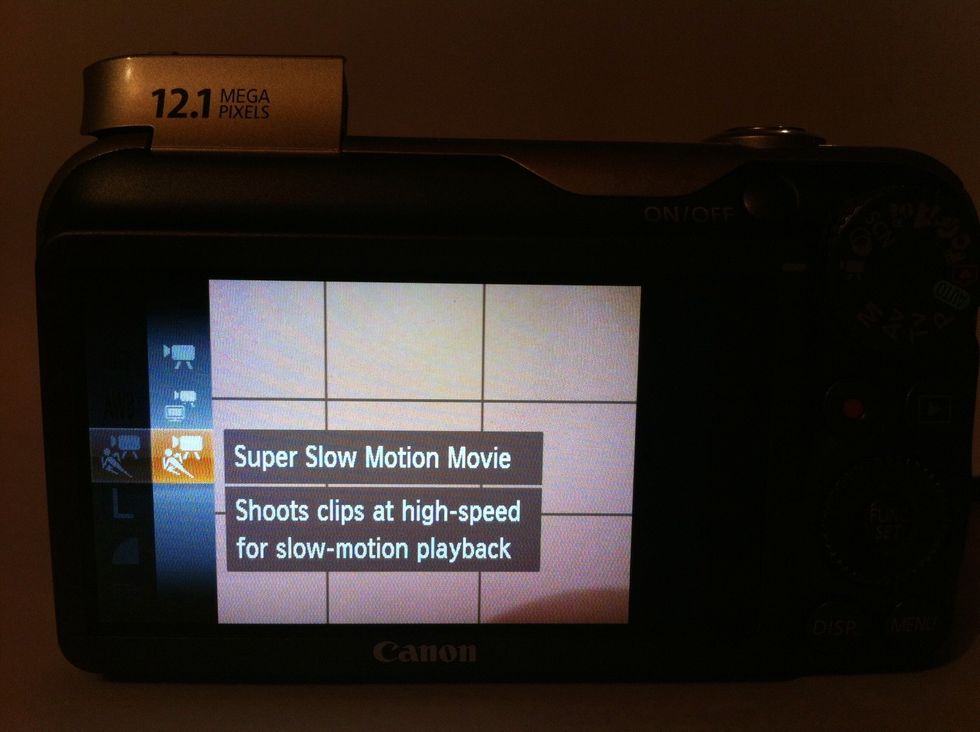 Now scroll down until you find "Super slow motion movie" option,then choose it.