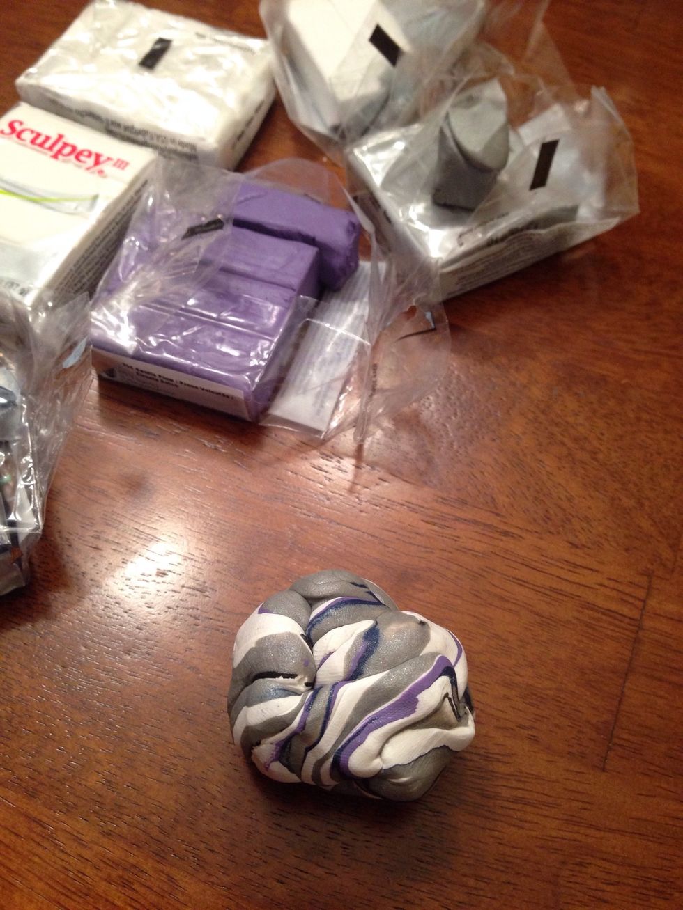 NOW scrunch into a ball once you've twisted the roll enough times.