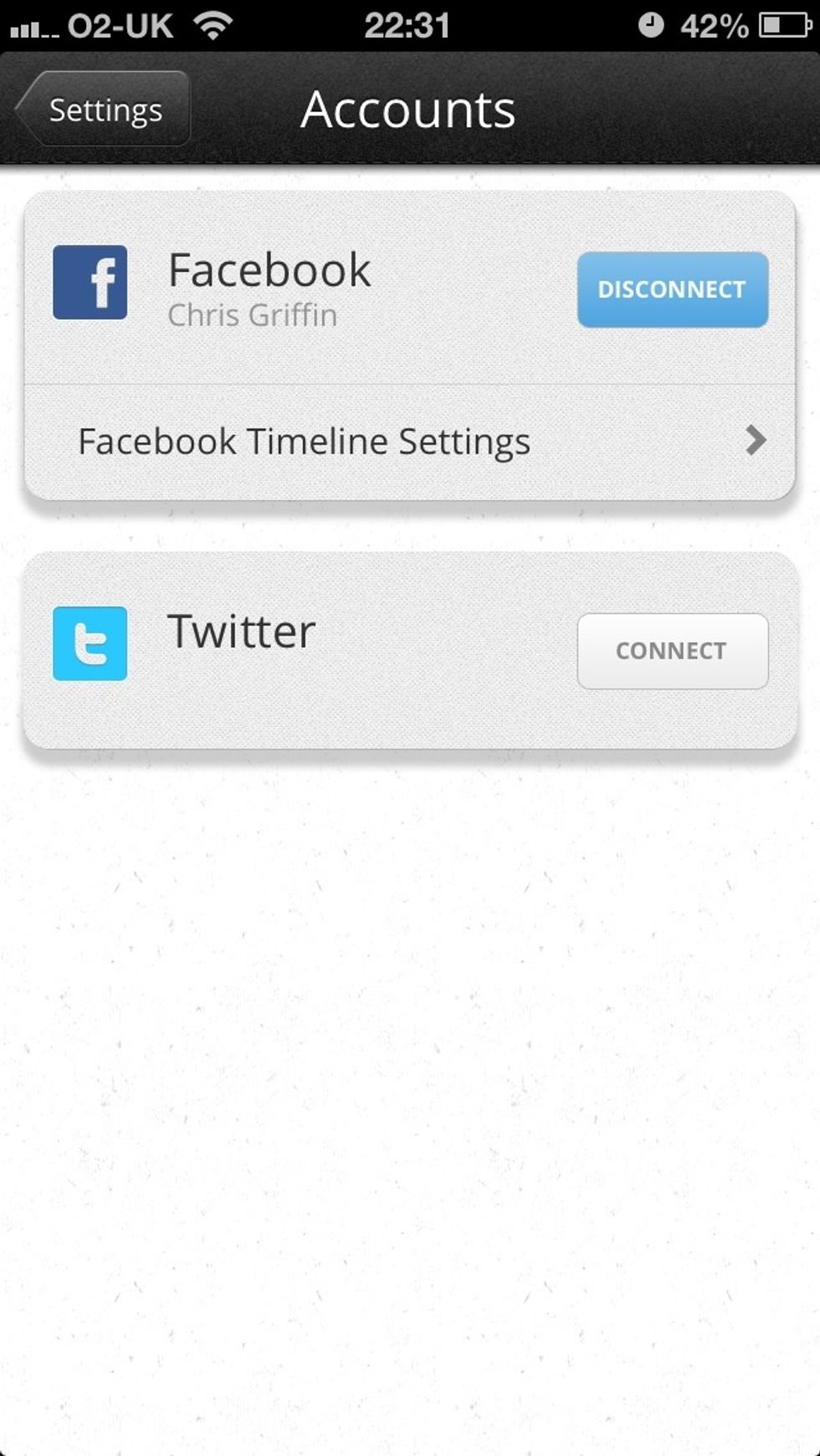 Now select Facebook Timeline Settings.