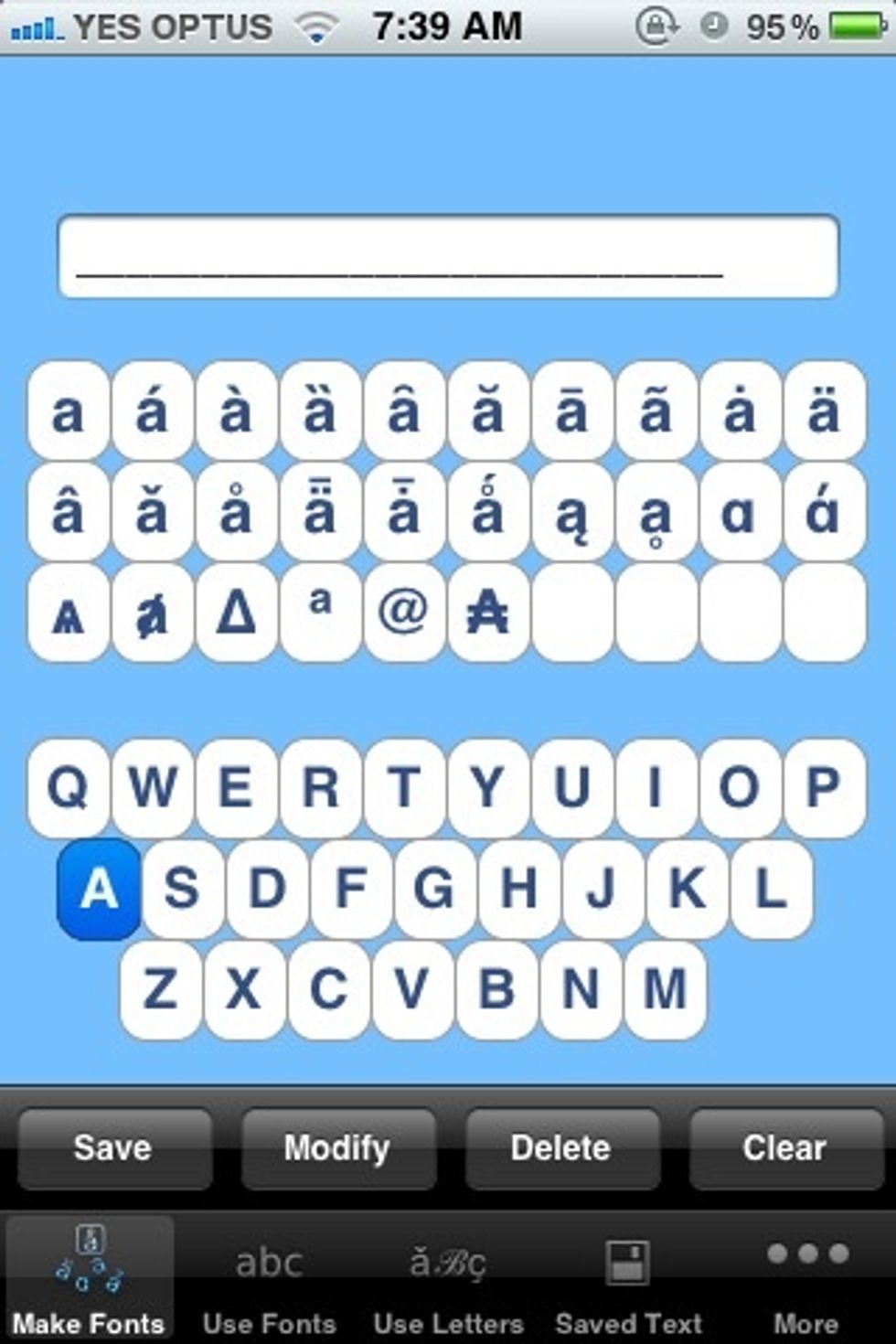 Now select the "a" button
