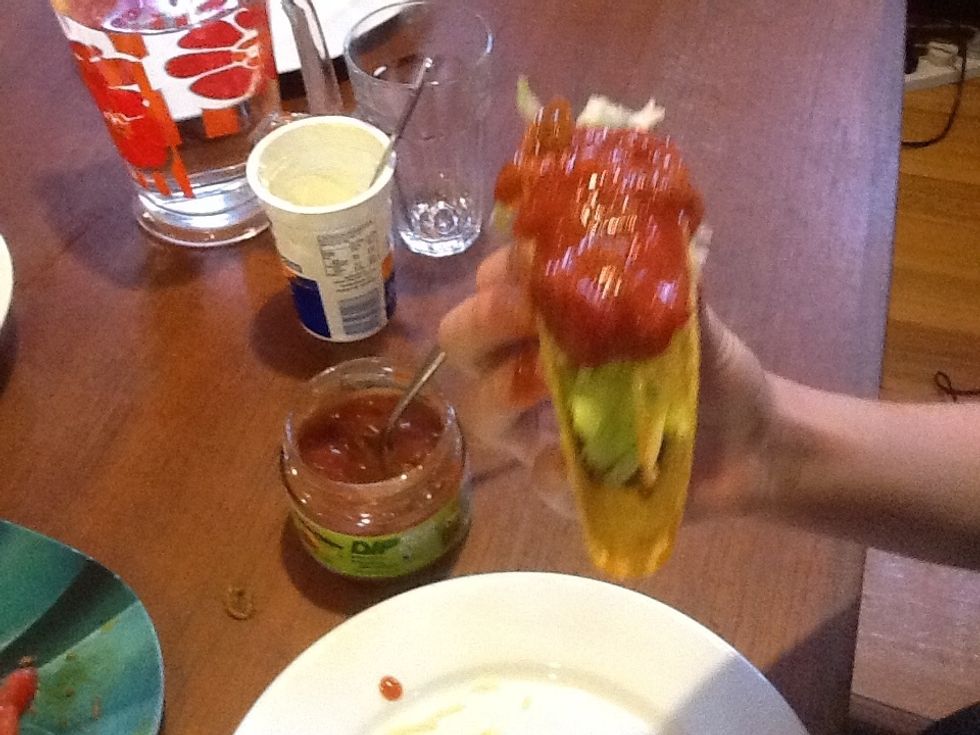 Now serve yourself and I hope you enjoy the taco.