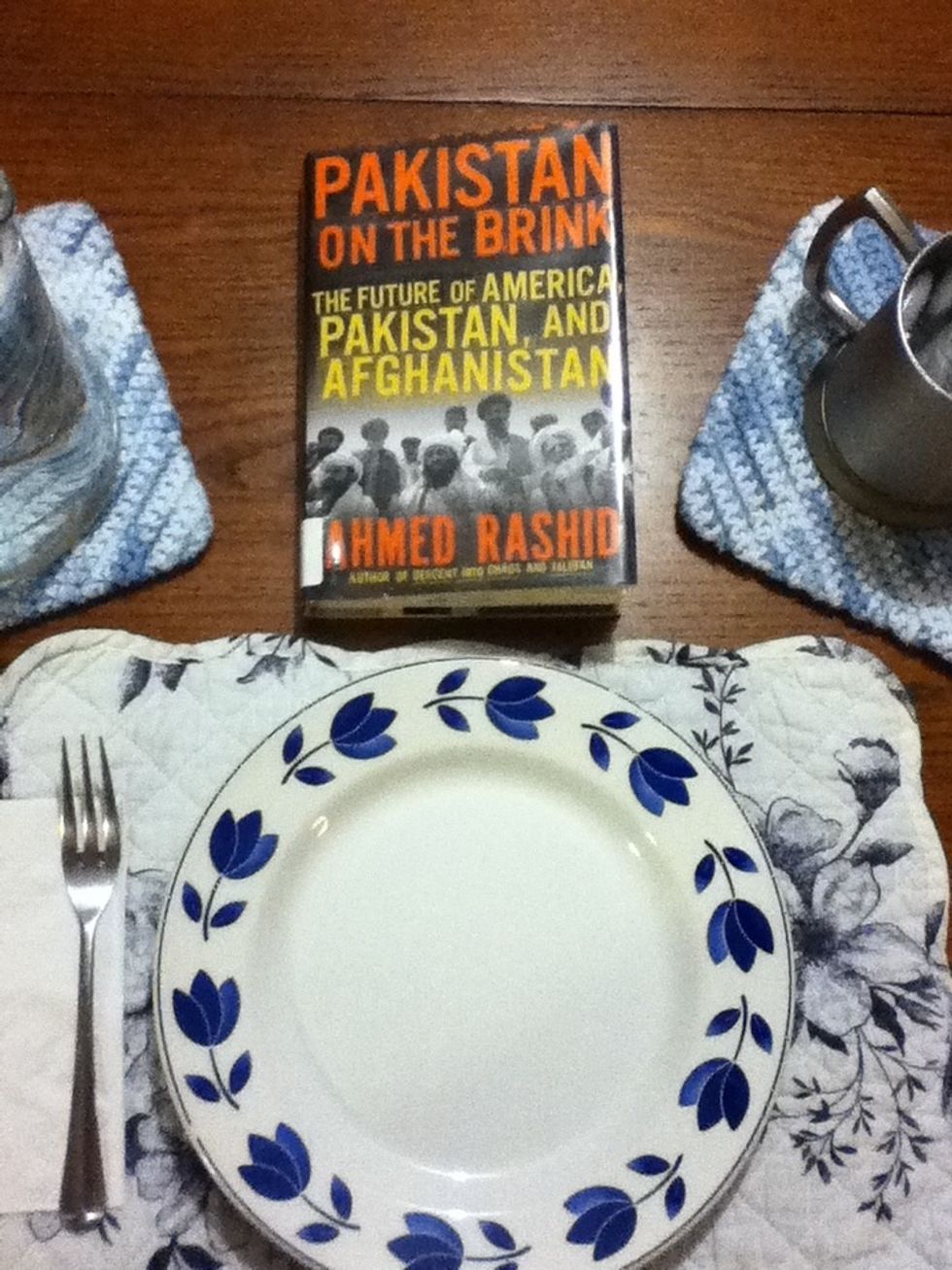 Now set the table. You won't need much this time, just ice water and a good book to read (or set another place for your sweetie, of course)! All your condiments will be mounded right on the plate.