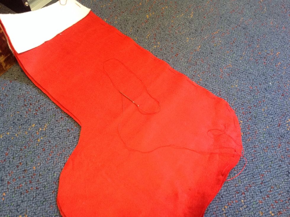 Now sew the two stockings together.