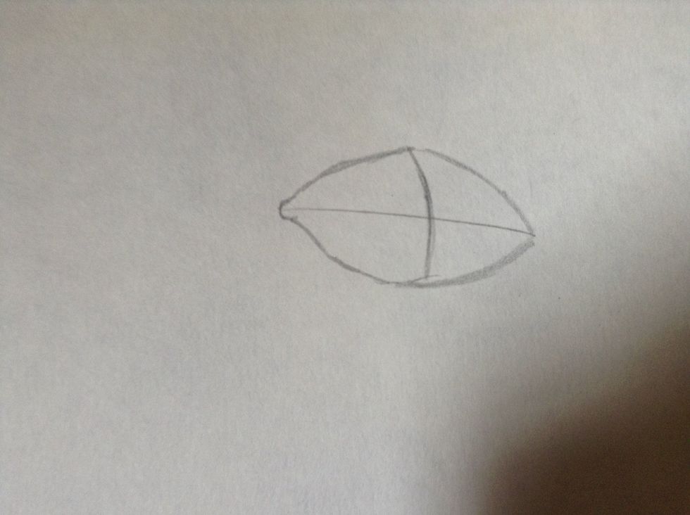 Now sketch around it and now you have your shape of your eye!!