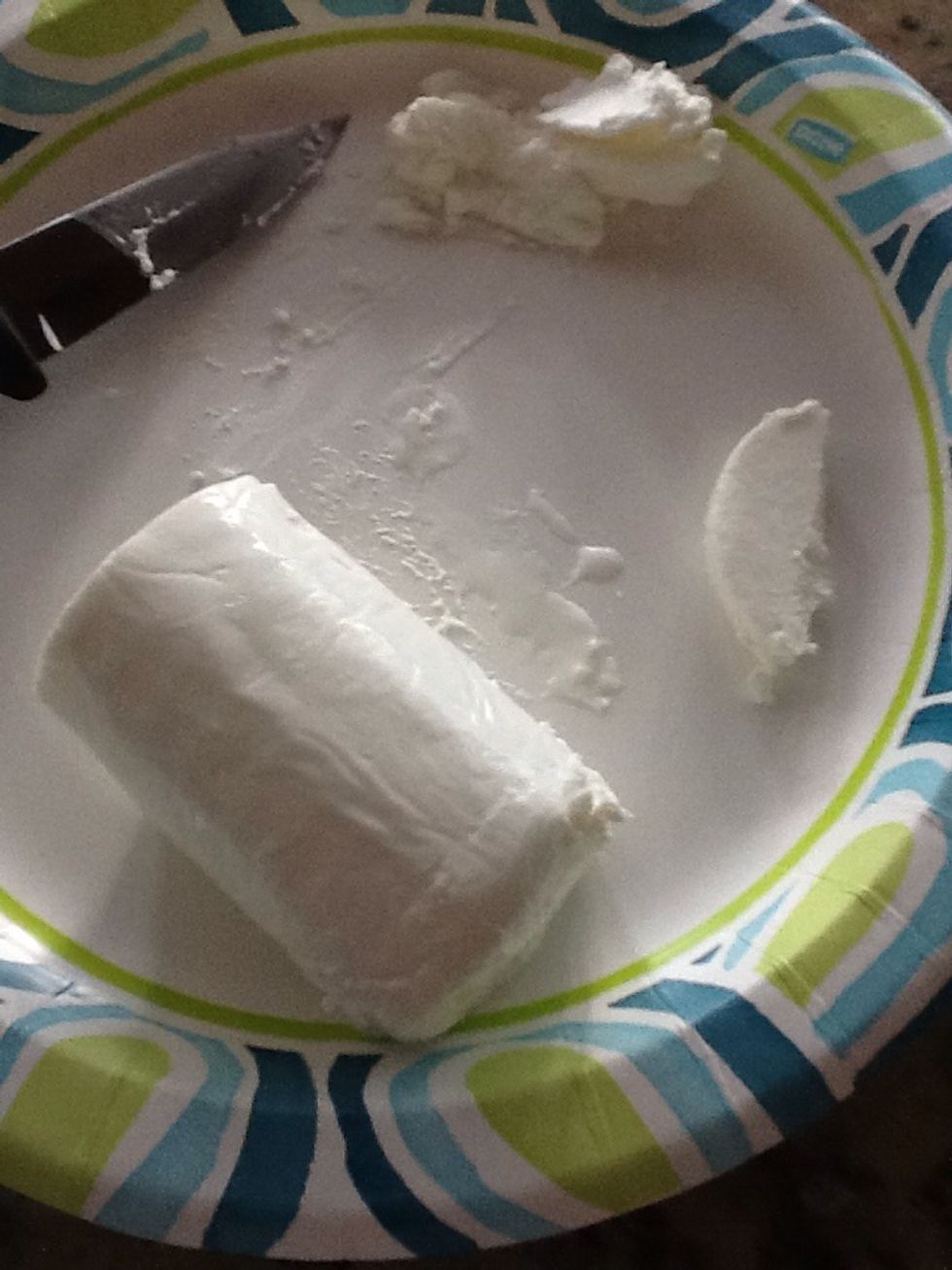 Now slice your goat cheese. I find long, skinny slices work best.