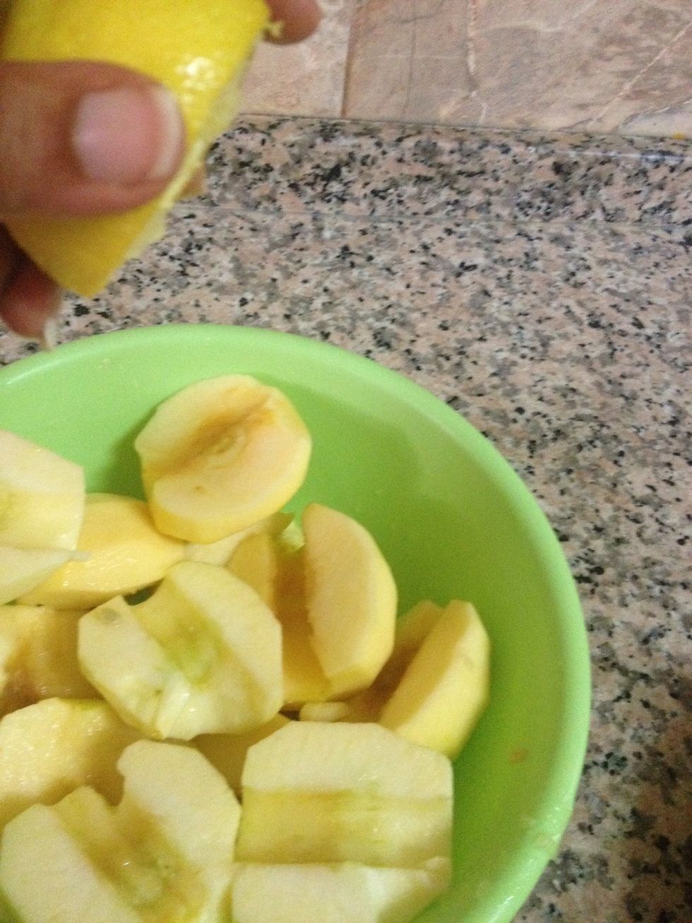 Now sprinkle them generously with lemon juice