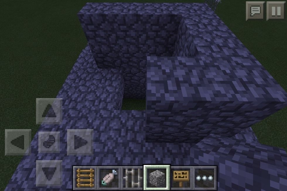 Now stack cobblestone twice up