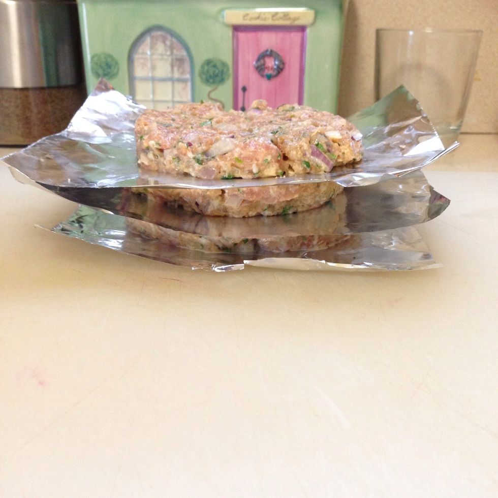 Now stack your patties. Don't stack more than 3 or 4 at a time