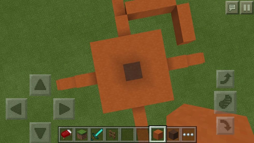 Now start filling in. (This is why you have to have them even!) Note: don't fill all the way in, we need it hollow for further construction uses!