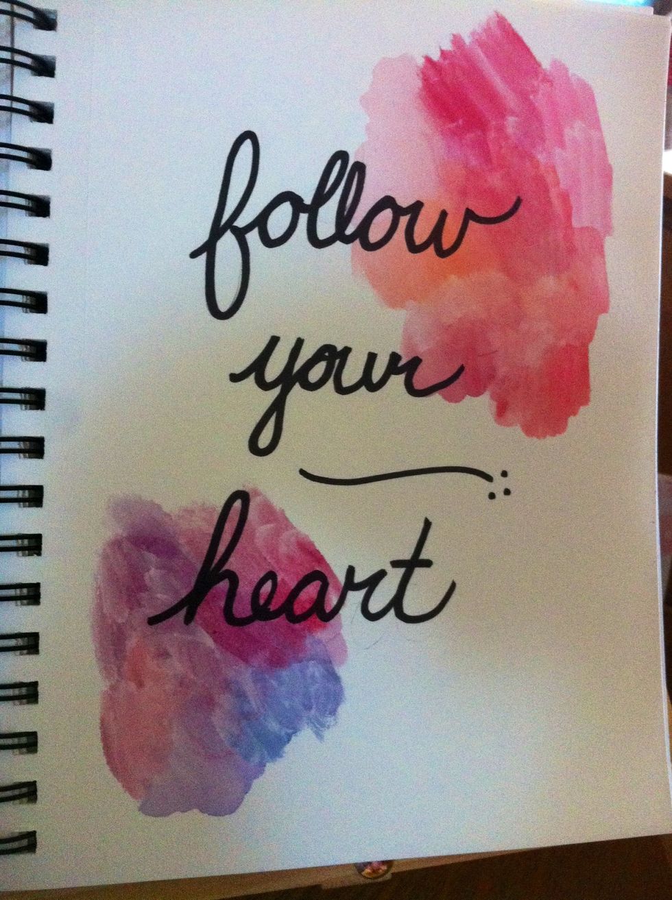 Now, start from a different corner and use somewhat contrasting colors. This will give your painting some variation. Don't let them bleed into the other corner just yet.