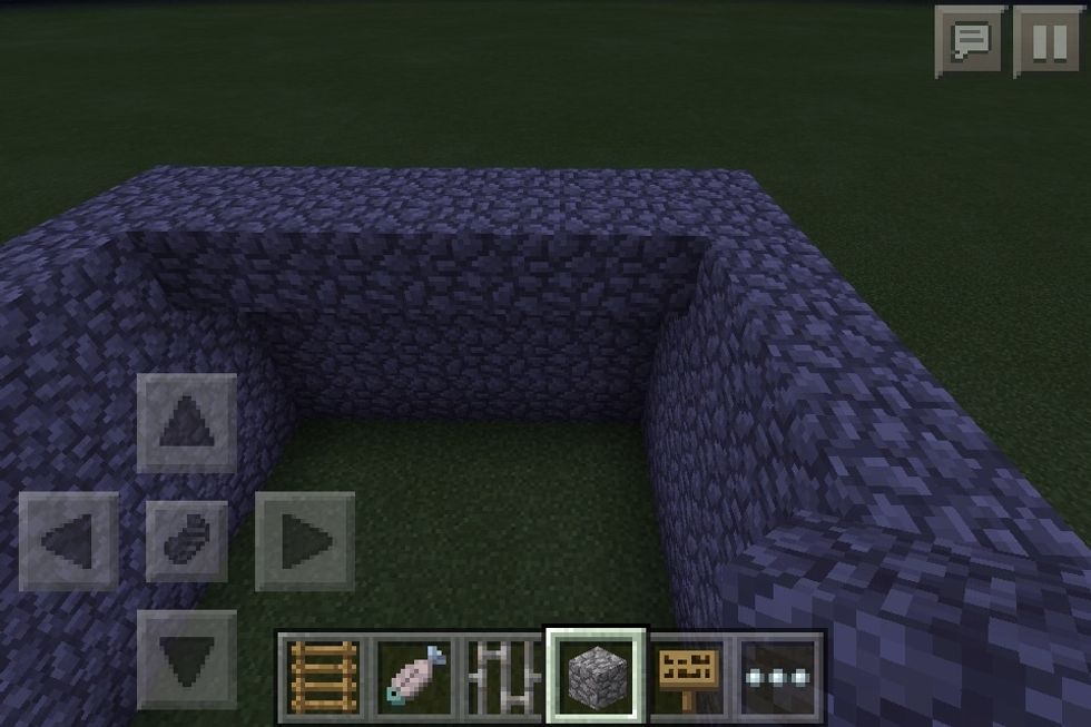 Now start making a square again but above the stack