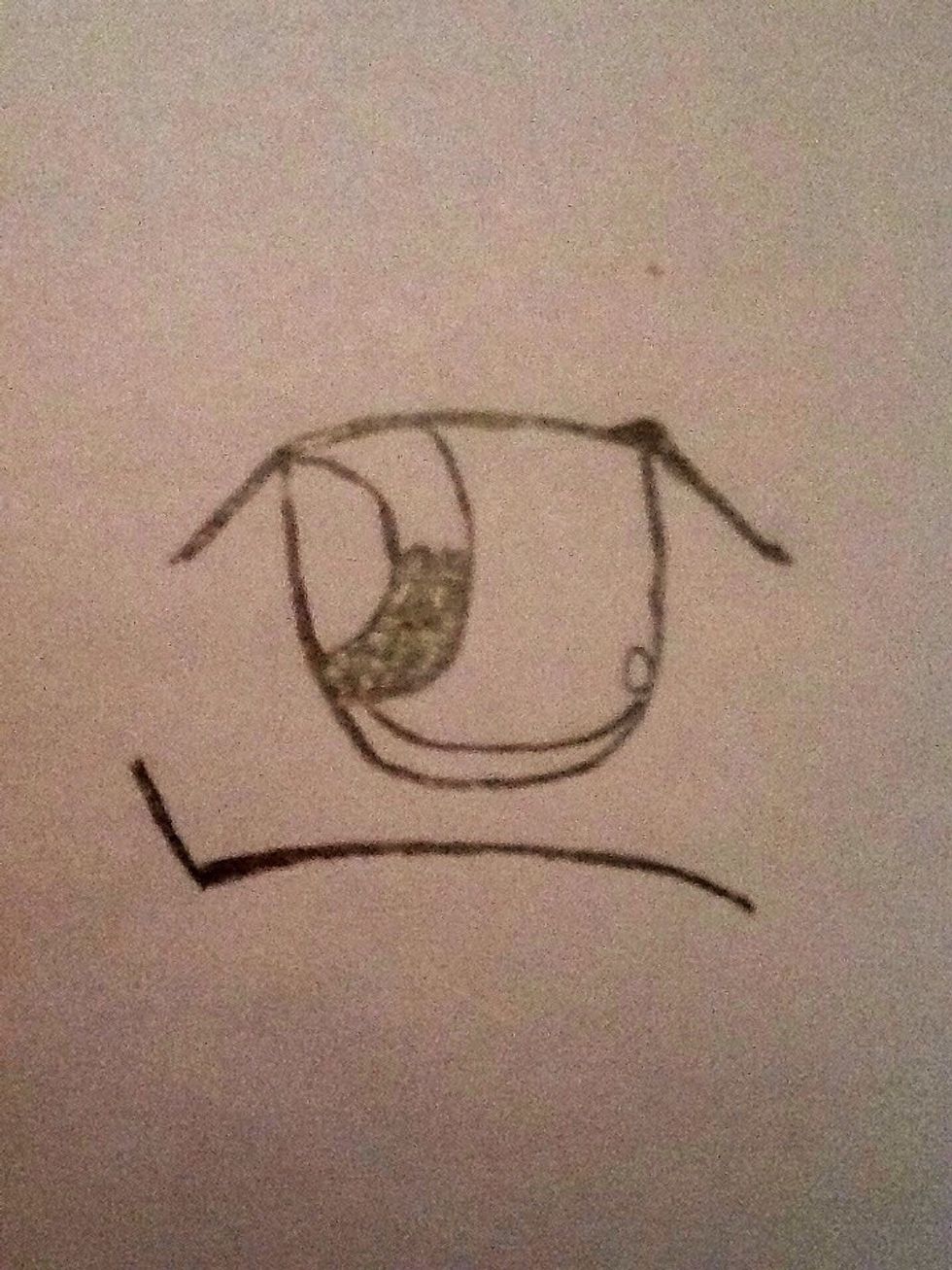 Now start shading in the first layer of the pupil and leave the second layer empty