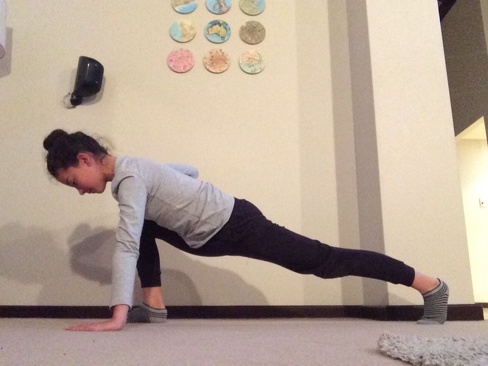 Now, start to stretch BOTH legs, remember to include deep lunges and stretching your hips.