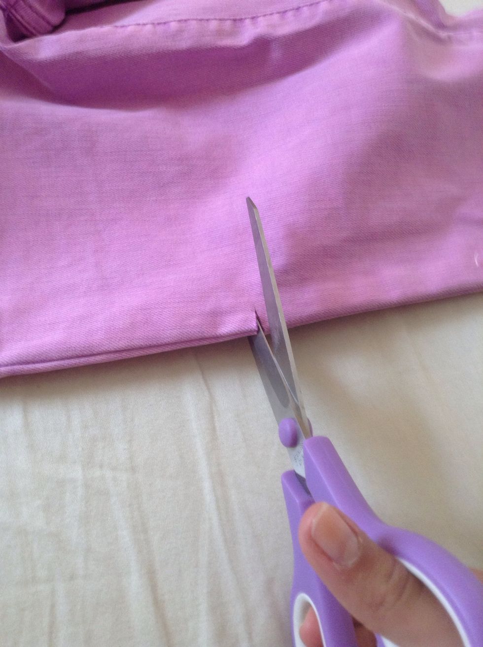 Now start your cut a little line that would show how long you want it to be.