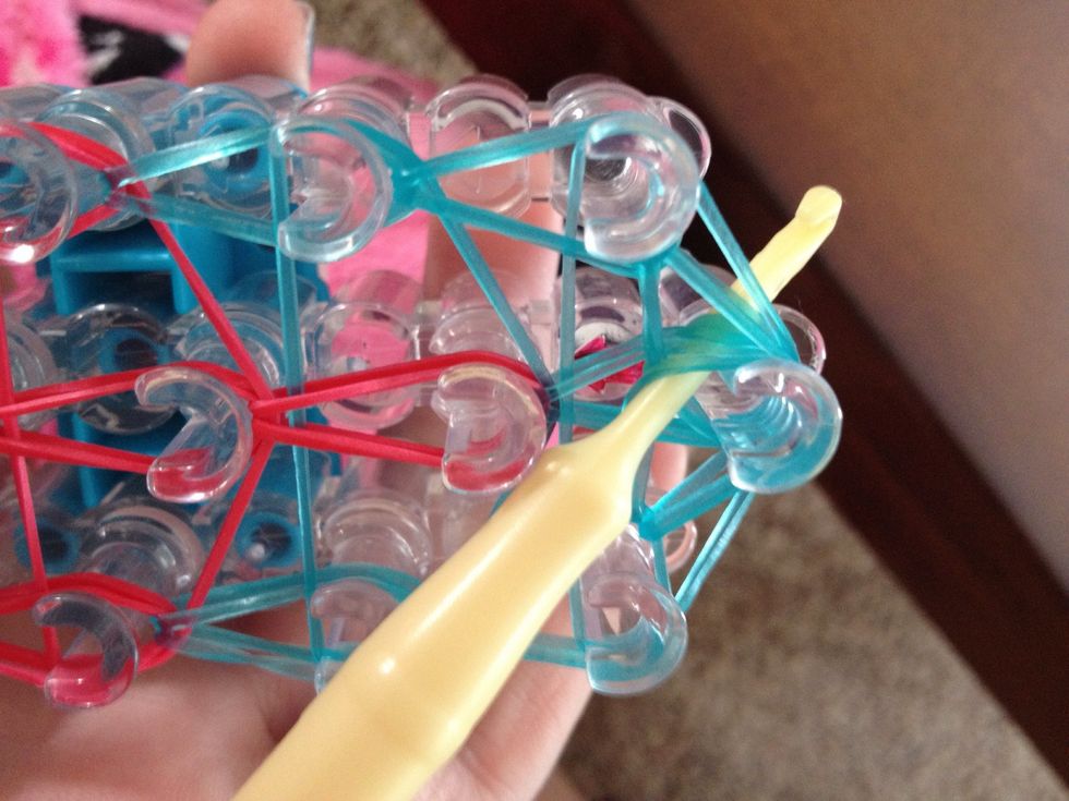 Now stick the hook through EVERY band on that peg
