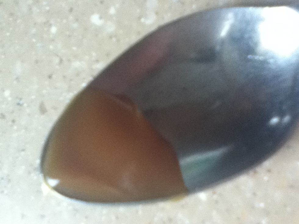 Now, stir in about this much caramel.
