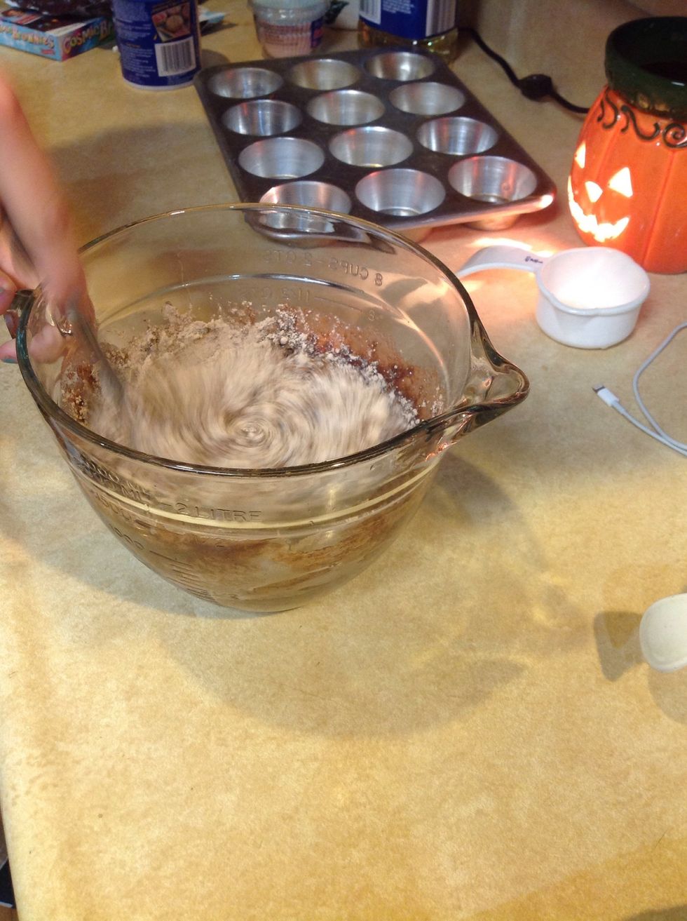 Now, stir your mixture very well.