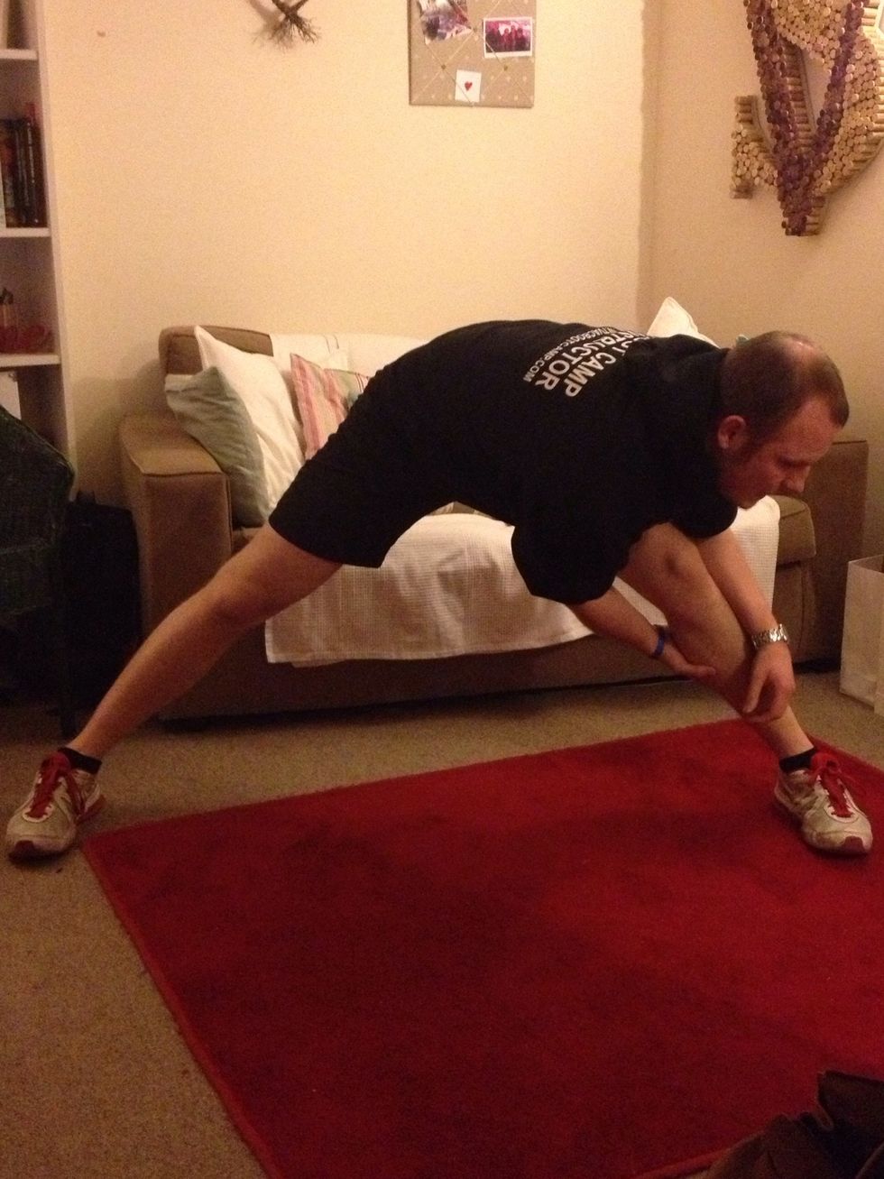 Now stretch to the other side - again leading with your chest and not your head