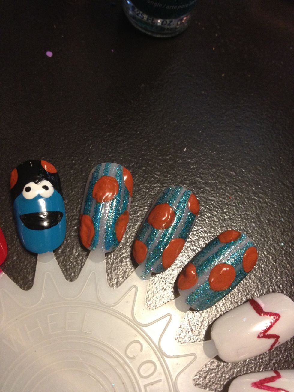 Now take a brown and create circles in random areas