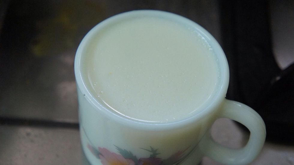 Now take a cup of milk..