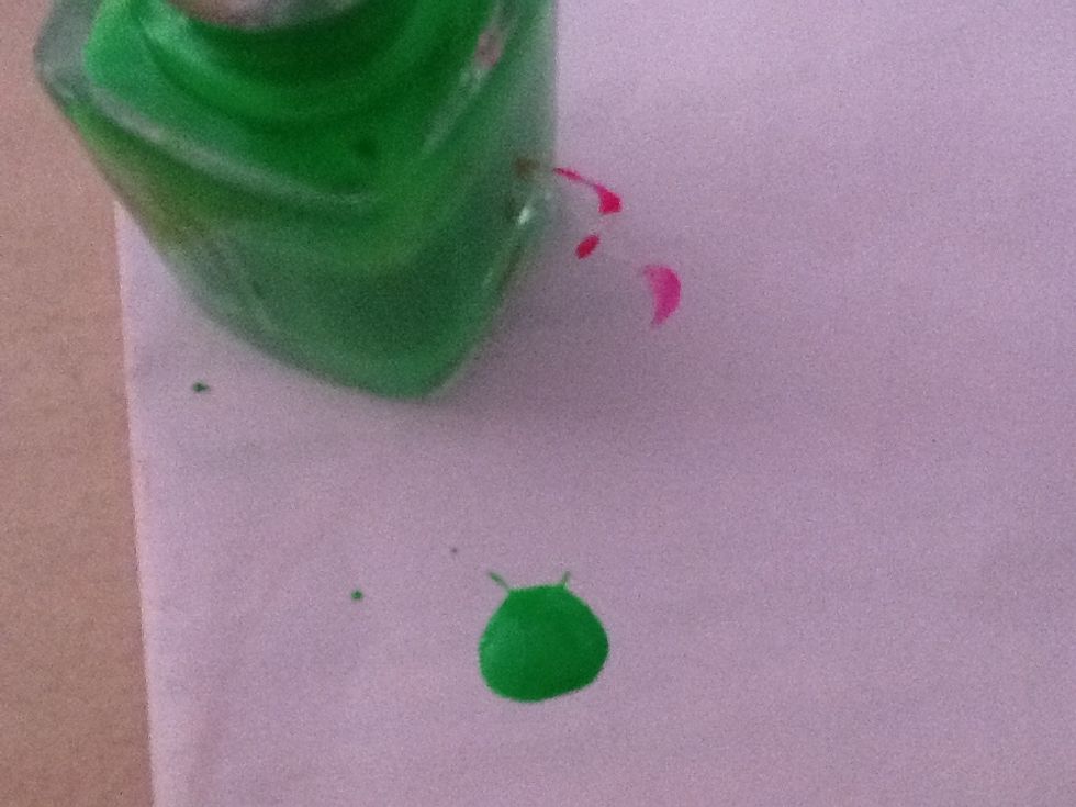 Now take a drop of the other color.