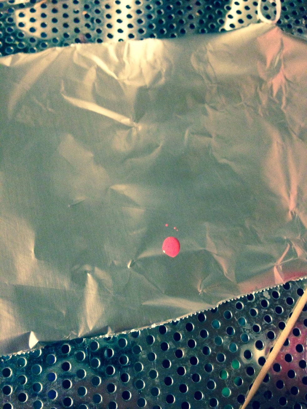 Now take a glob of the darkest color and put it on some foil (or whatever you're using paper plate, plastic, ect)