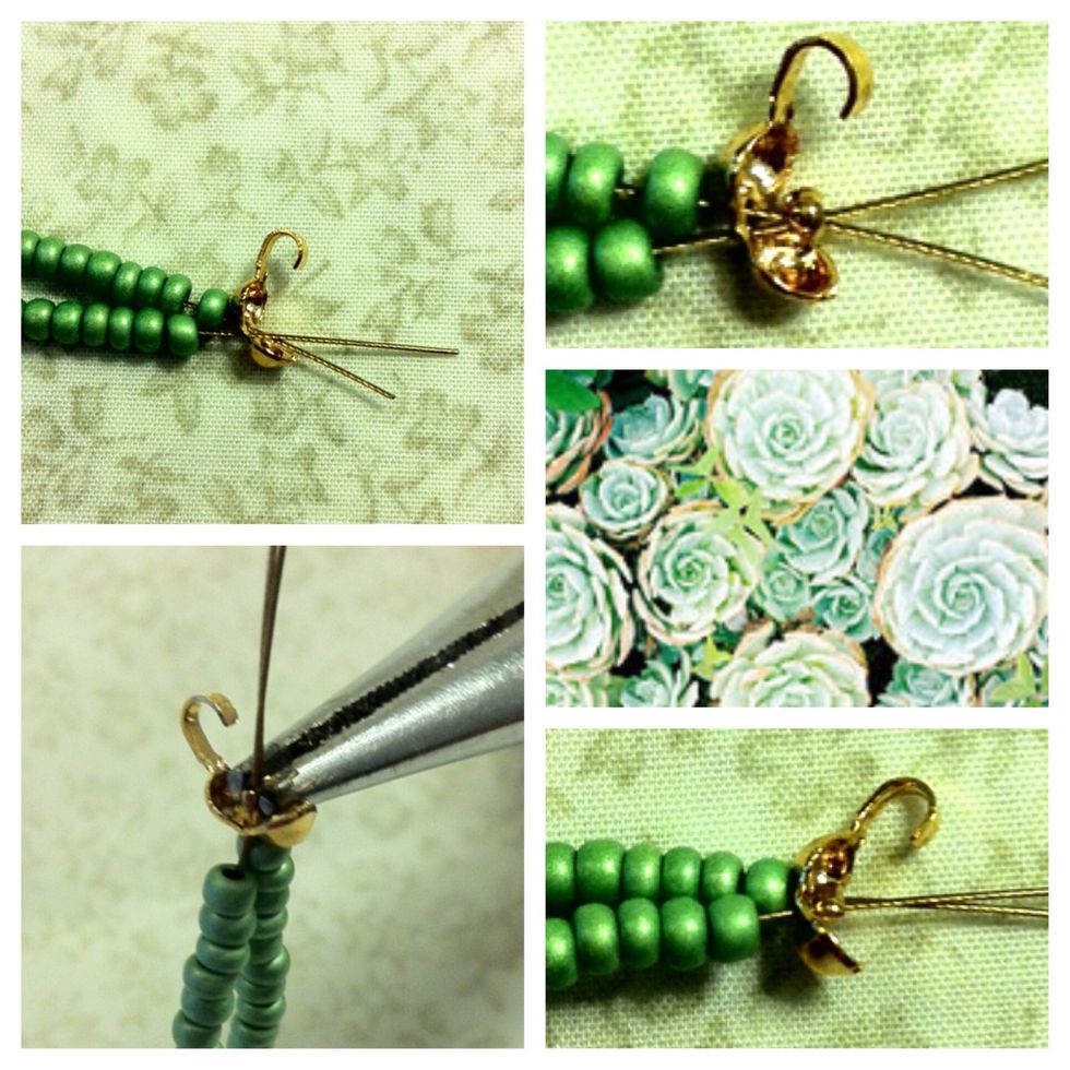 Now take a second pinch catch and put it over the two ends. Put a crimp over it as well and squeeze it.