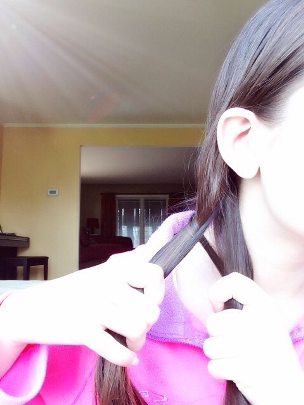 Now take a small section from the right side and move it over to the left section