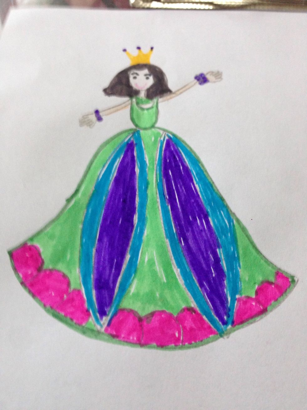 Now take another paper and start drawing a prince or a princess on it , as I am a girl I am drawing a princess but If I would have drawn a prince it would look like a joker ( lol )