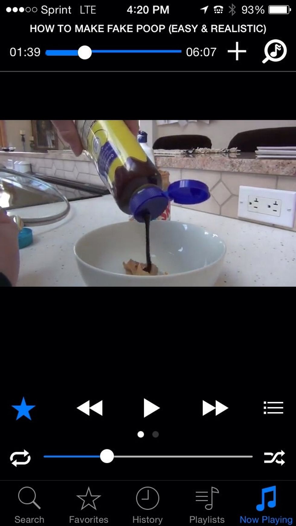 Now take the chocolate syrup and pour it all over the peanut butter