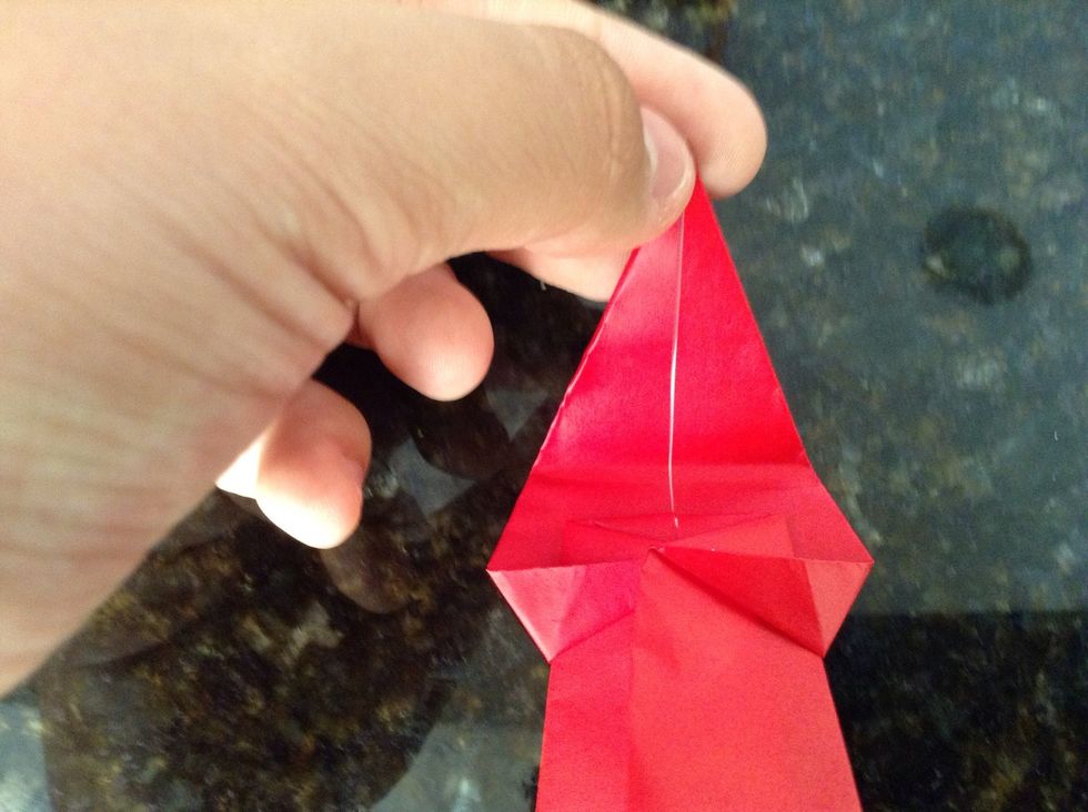 Now, take the tip of the paper.