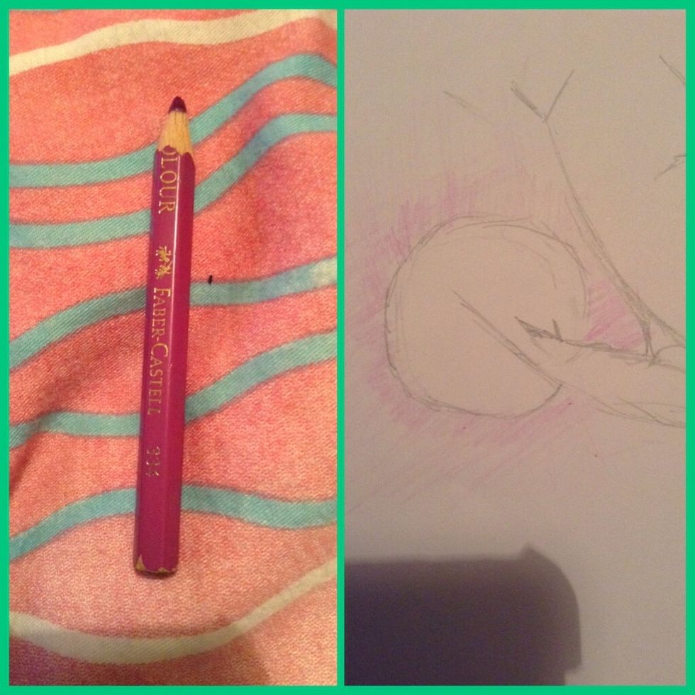 Now take ur light purple and draw lightly around the moon