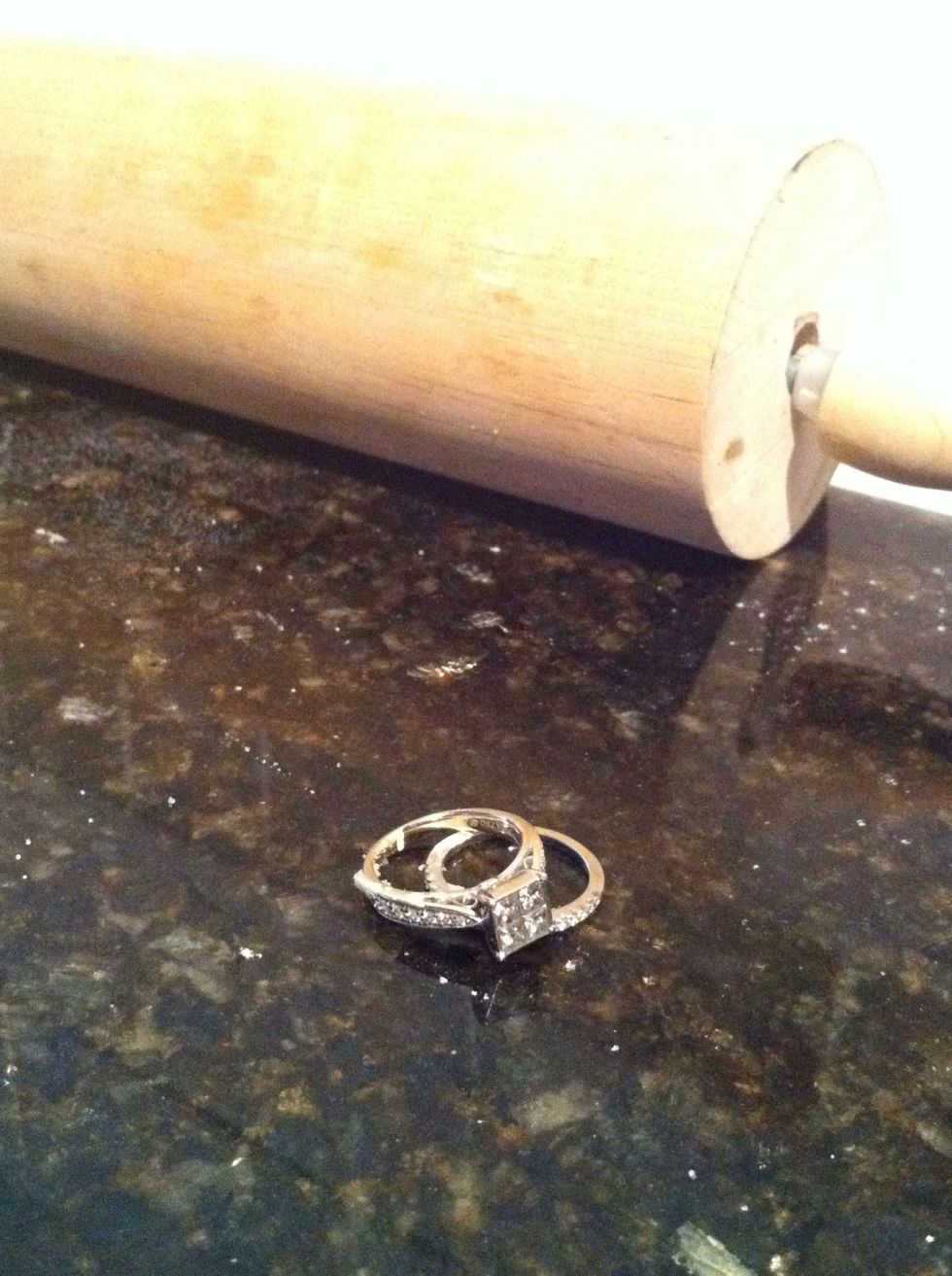 Now take your rings off before doing the next step...it gets messy!