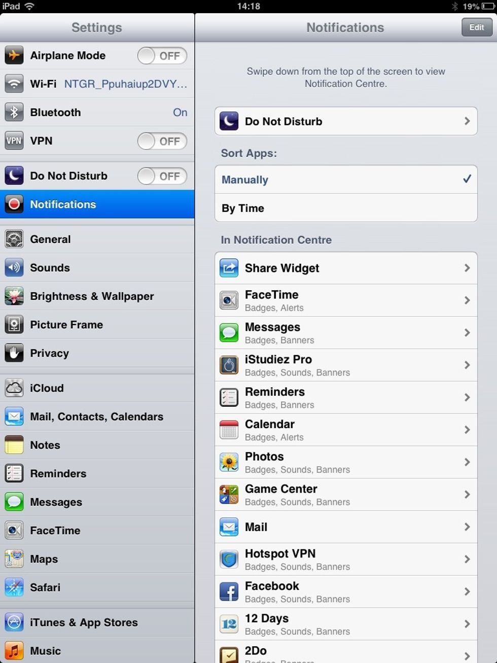 Now tap on "Notifications" and then "Do Not Disturb"
