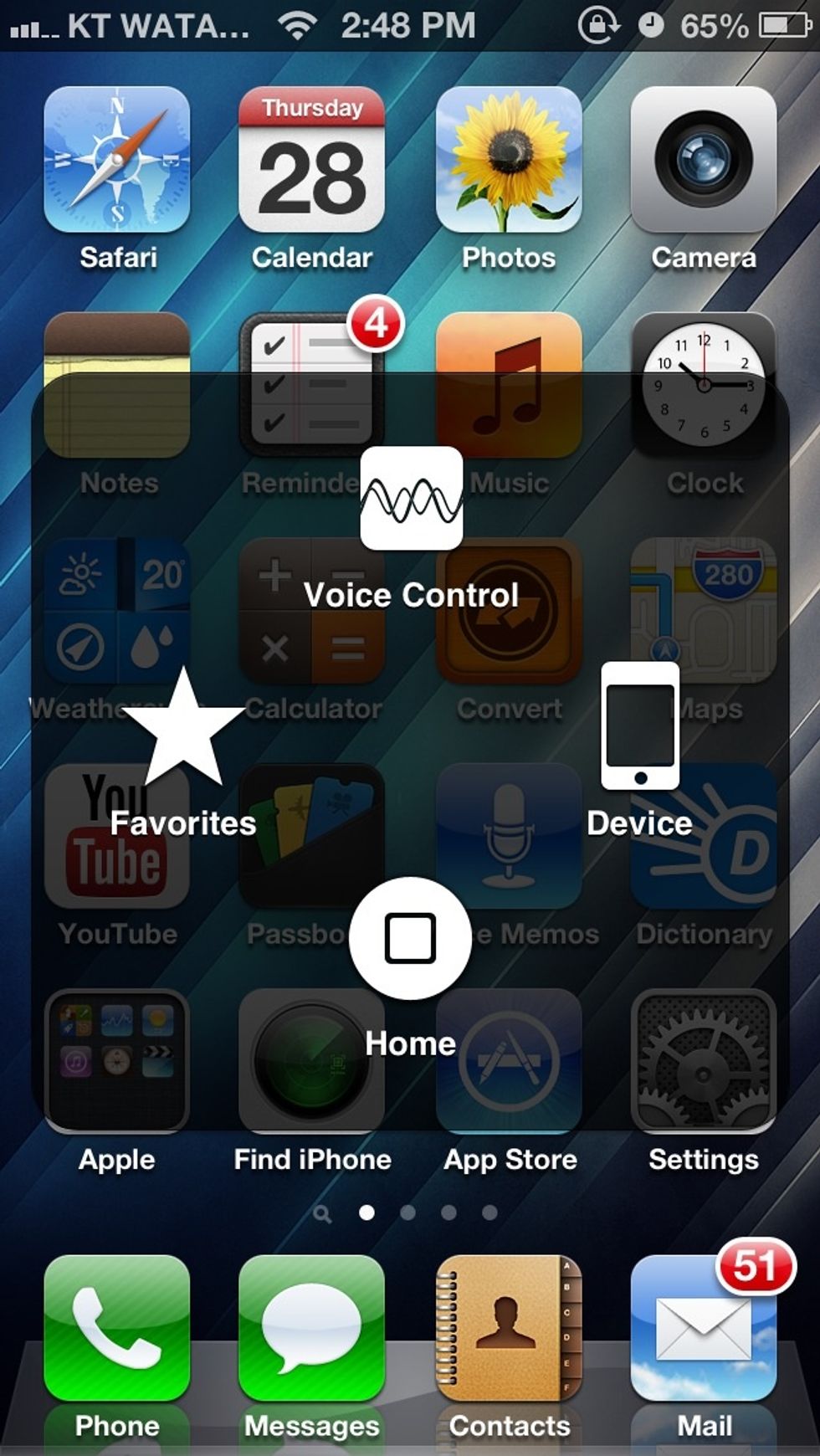 Now tap on the white circle, and you will now see a number of options to choose
