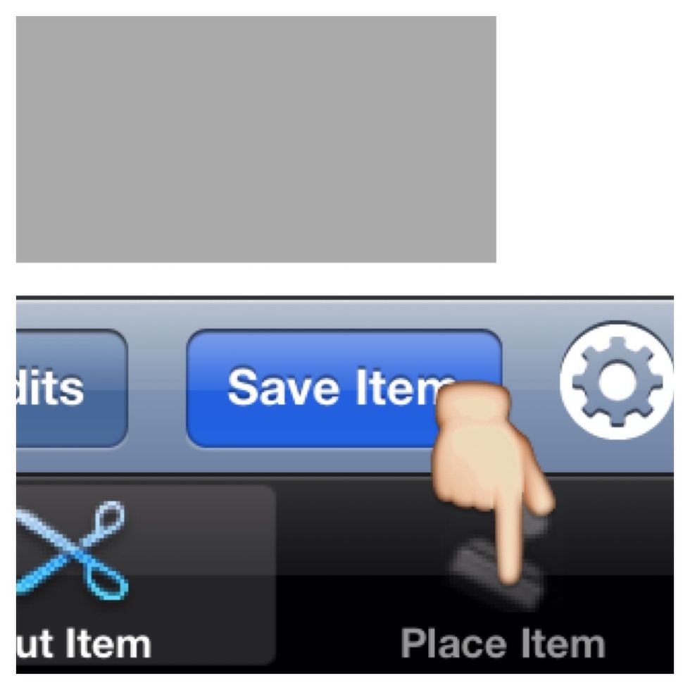 Now tap Place Item.