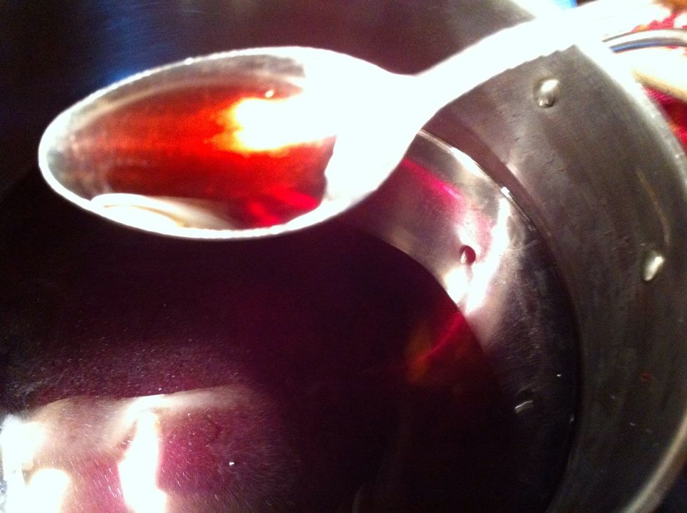 Now taste. Sweet enough? No? Too tart? Yes? Well add more sugar. You have to judge it by your taste. Use a clean spoon each time you dip to taste. We don't want to introduce any organisms.