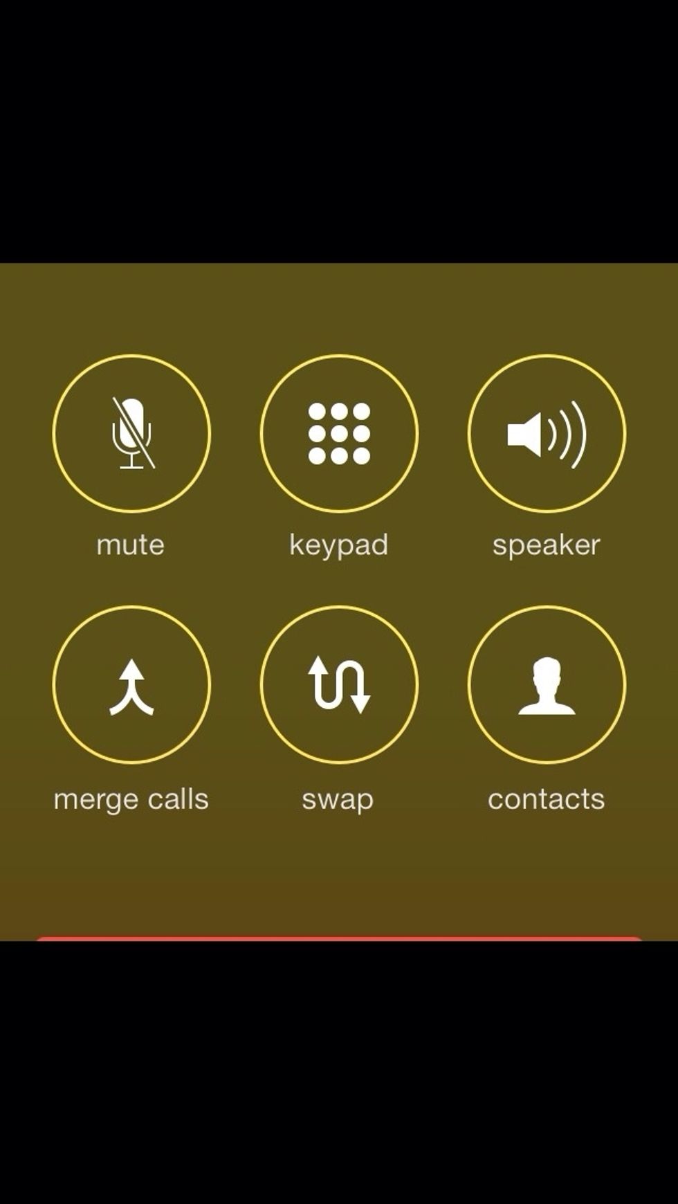 Now that Person 2 has answered and Person 1 is on hold, you just tap "Merge Calls"