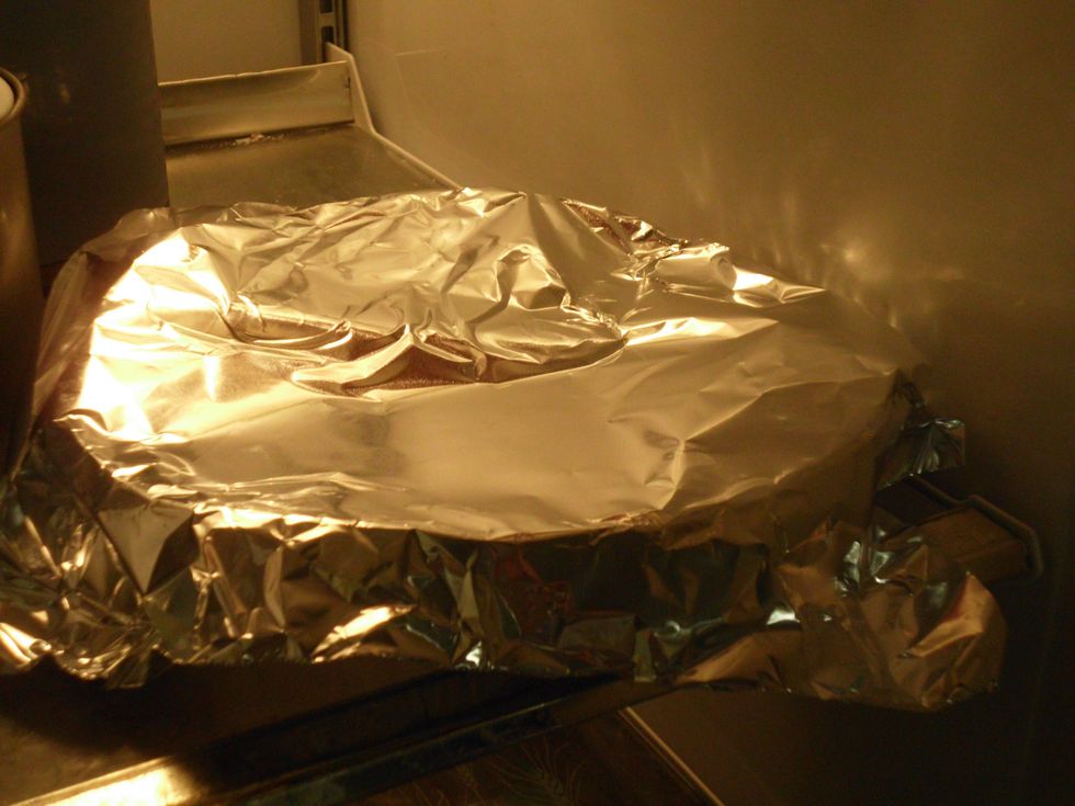 Now that the cheese cake is in the refrigerator let sit in there for 3 hours, or overnight.