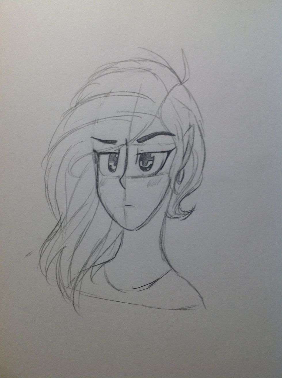 Now that the face is done, you can add any finishing details. Hair, earrings, any makeup.