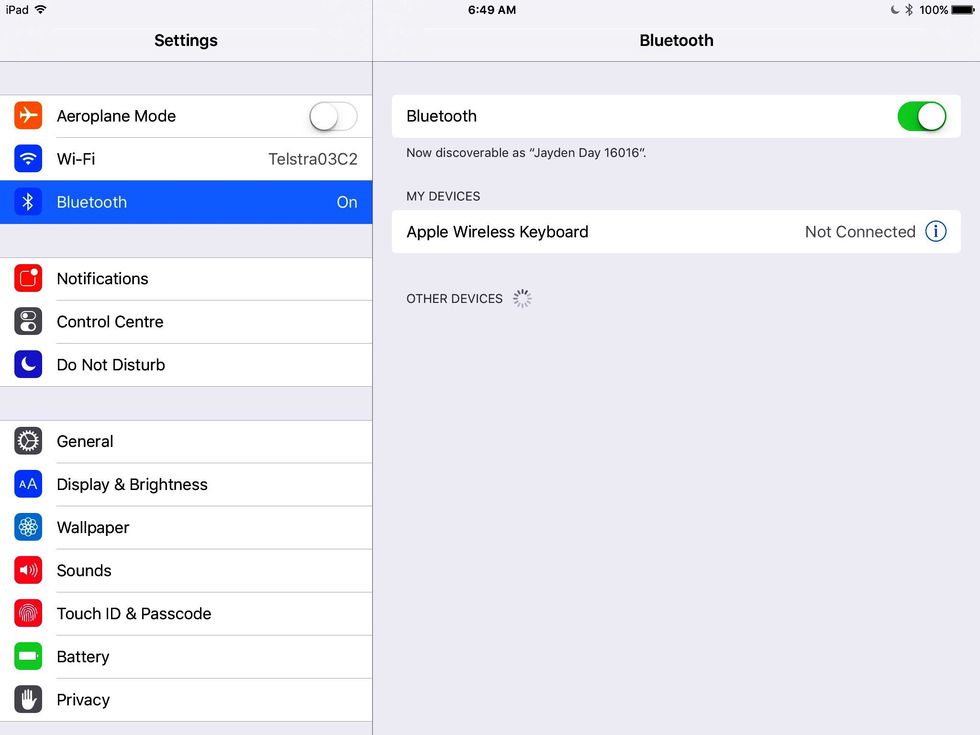 Now that the keyboard is sorted go into settings turn Bluetooth on and connect your keyboard\n\nYou have finished enjoy using your new keyboard