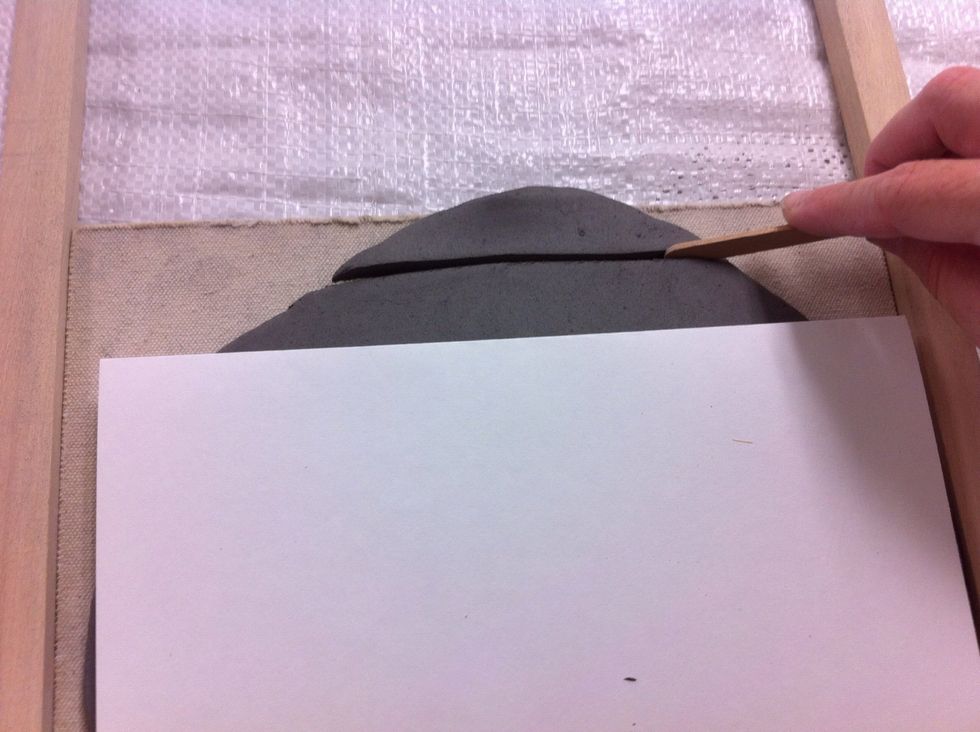 Now that the slab is large enough you can use your template and cut a nice clean rectangle or you can wait and cut out an organic shape later.