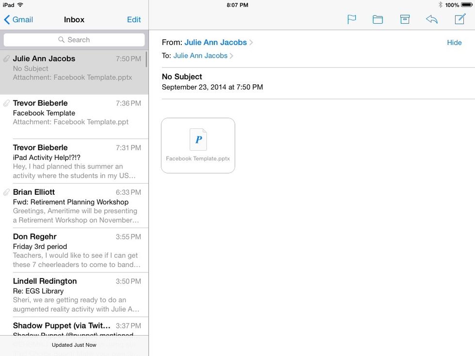 Now that you have the app, open the .pptx file from your email.