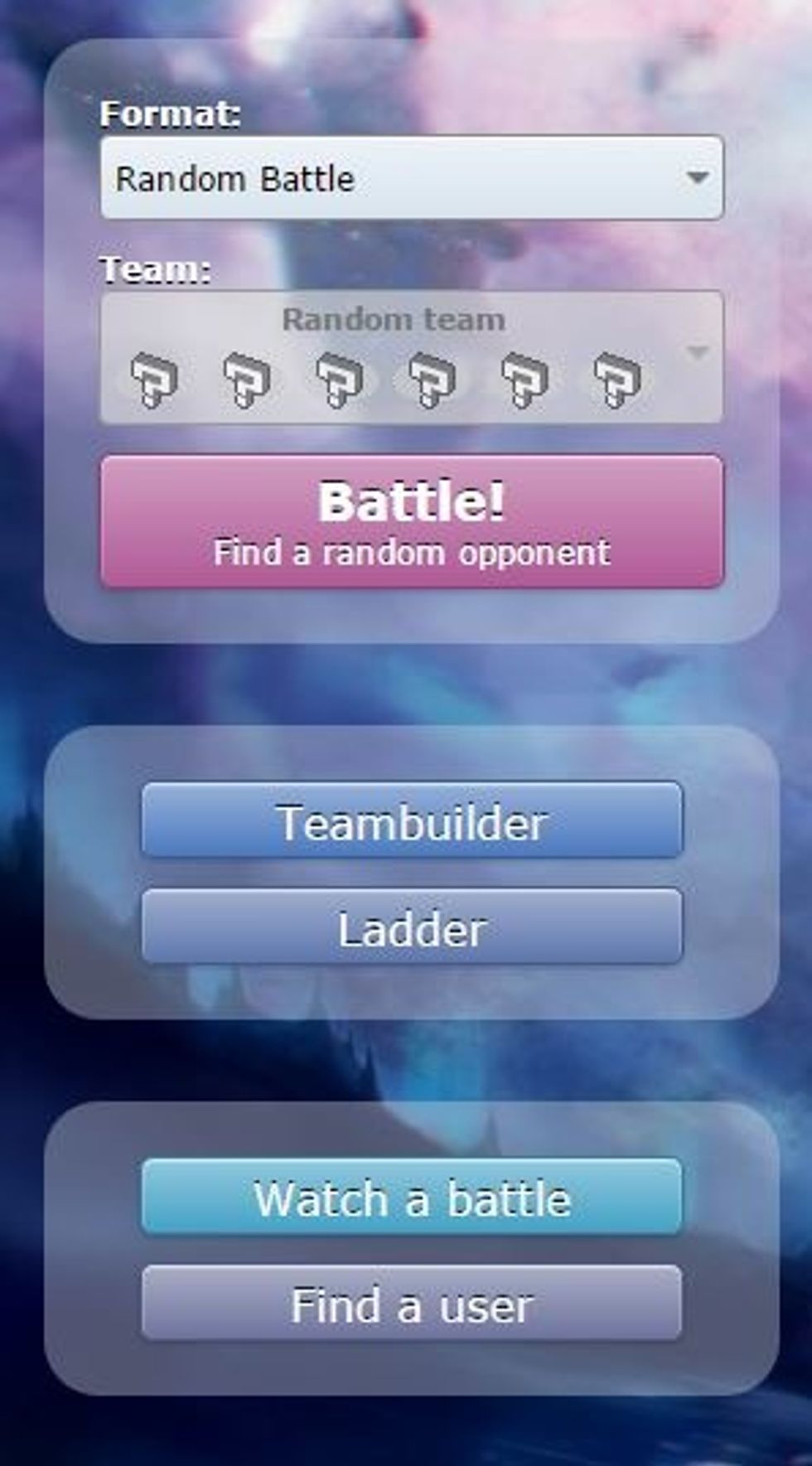 Now that you've picked your name, you can now battle other online players! Battle either a random opponent, as a team, in a ladder, or play another user if you know their username.